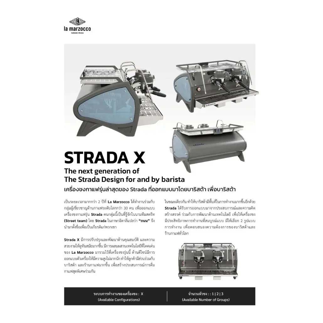 เครื่องชงกาแฟ La Marzocco Strada X 1-GR (Straight-In) รูปที่ 6