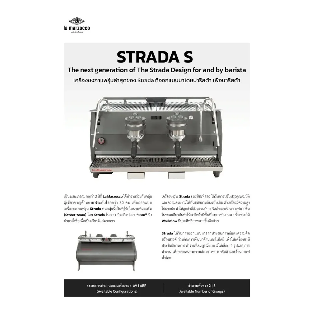เครื่องชงกาแฟ La Marzocco Strada S 2-GR รูปที่ 4