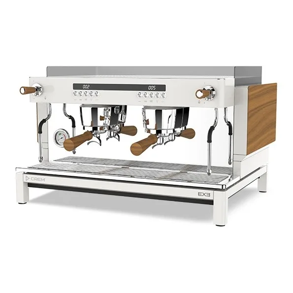 เครื่องชงกาแฟ Crem mod. EX3 2Gr Display, Knobs (White, Wooden Panels)