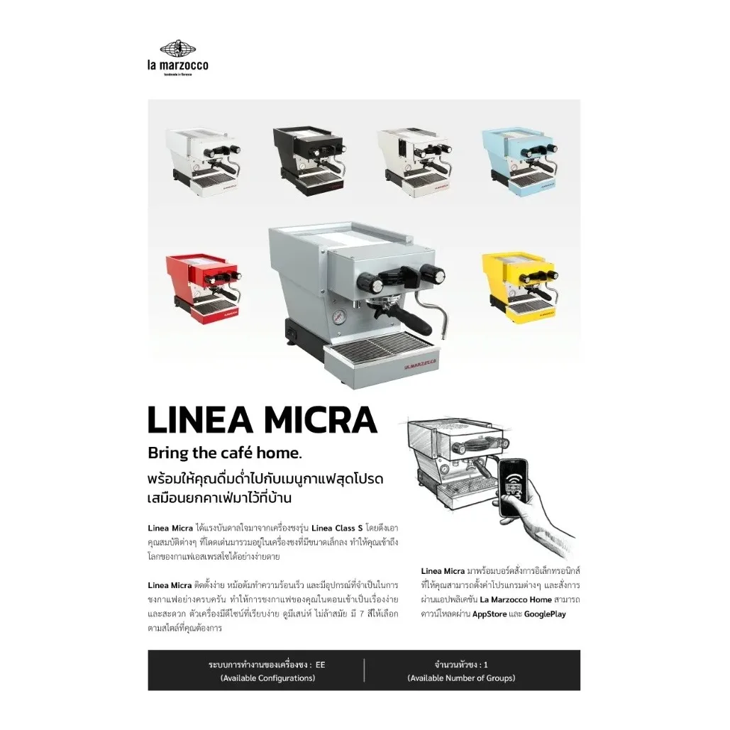 เครื่องชงกาแฟ La Marzocco Linea Micra 1-GR (Stainless) รูปที่ 5