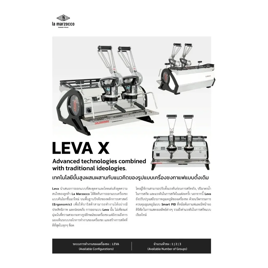 เครื่องชงกาแฟ La Marzocco Leva X 2-GR รูปที่ 3
