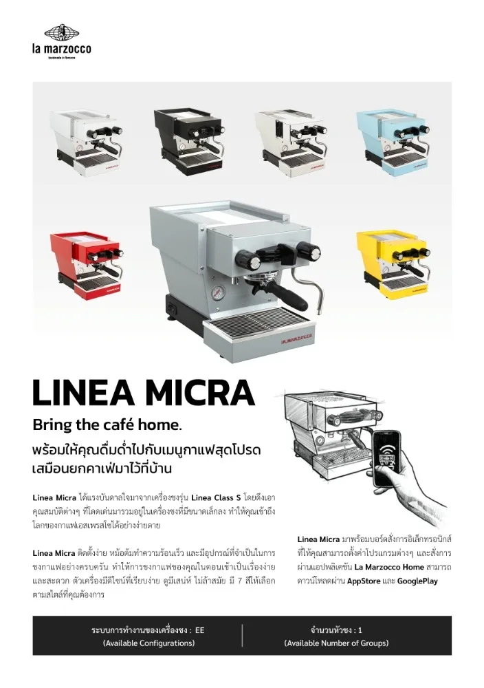 เครื่องชงกาแฟ La Marzocco Linea Micra 1-GR (Stainless) รูปที่ 5